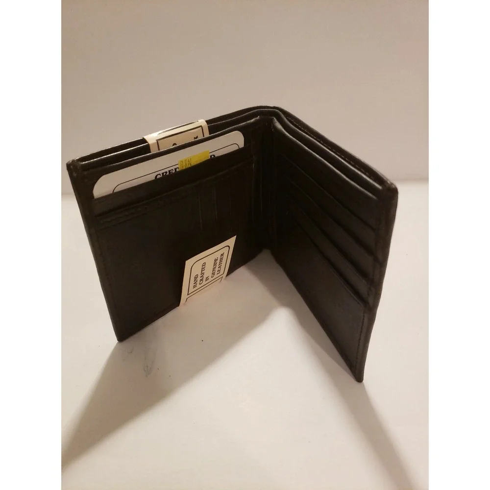 Leather Wallet Handcrafted 100% Genuine Bifold Brown‎ Brand NEW with Tags NWT